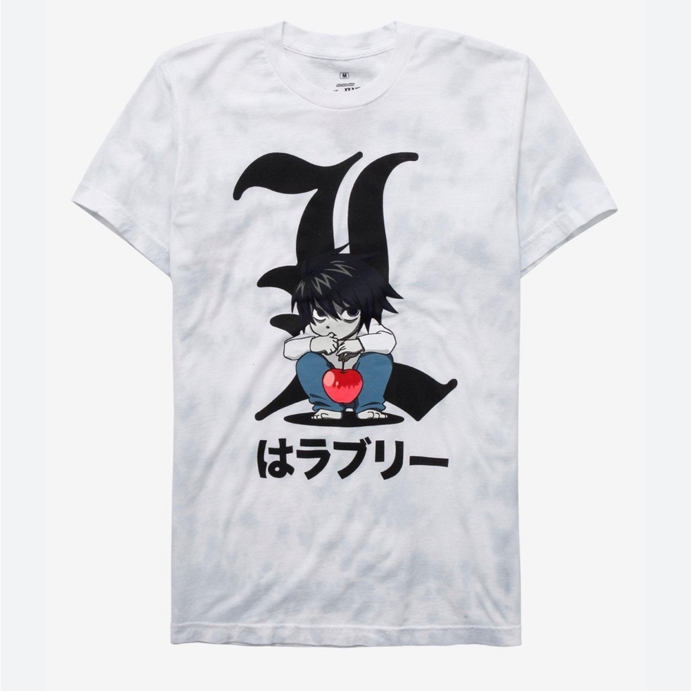 Death Note "L AND AN APPLE" Anime Tie dye Tshirt Size Medium